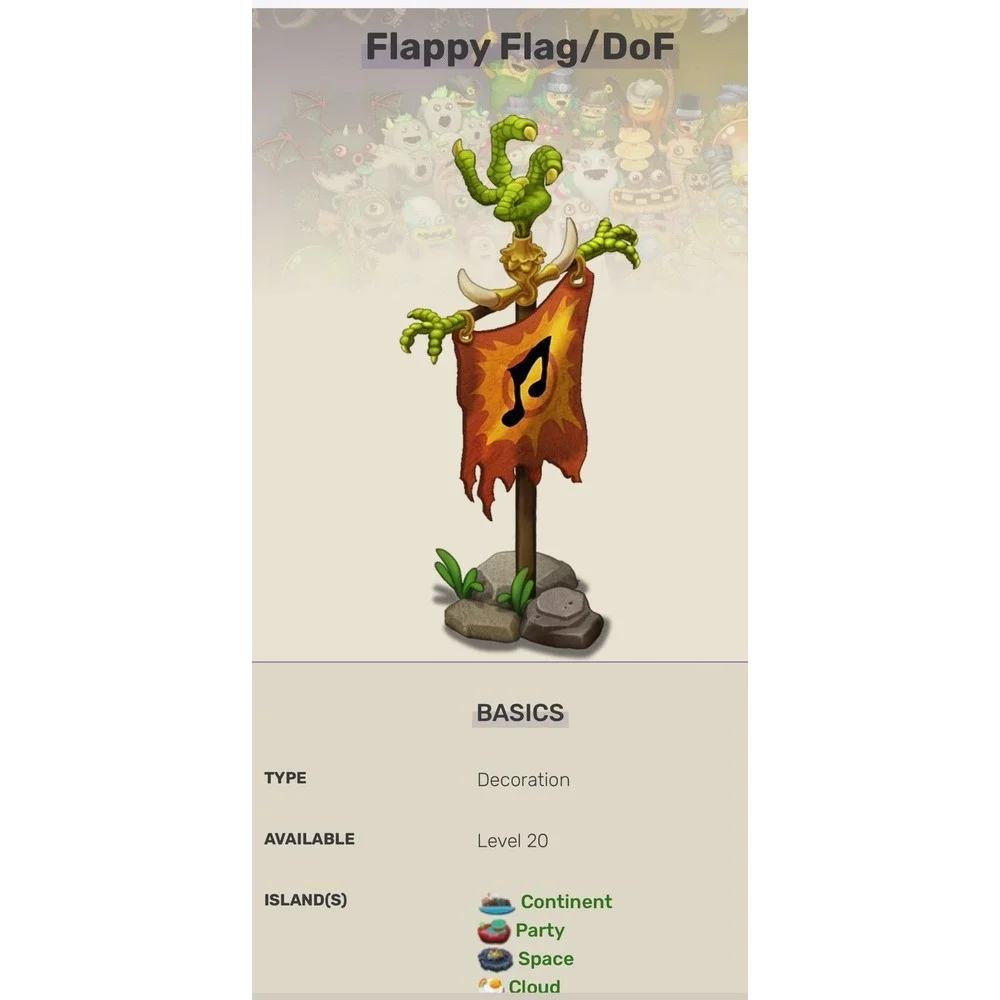 NOS My Singing Monsters Entbrat Singing‎ Toy Flappy Flag